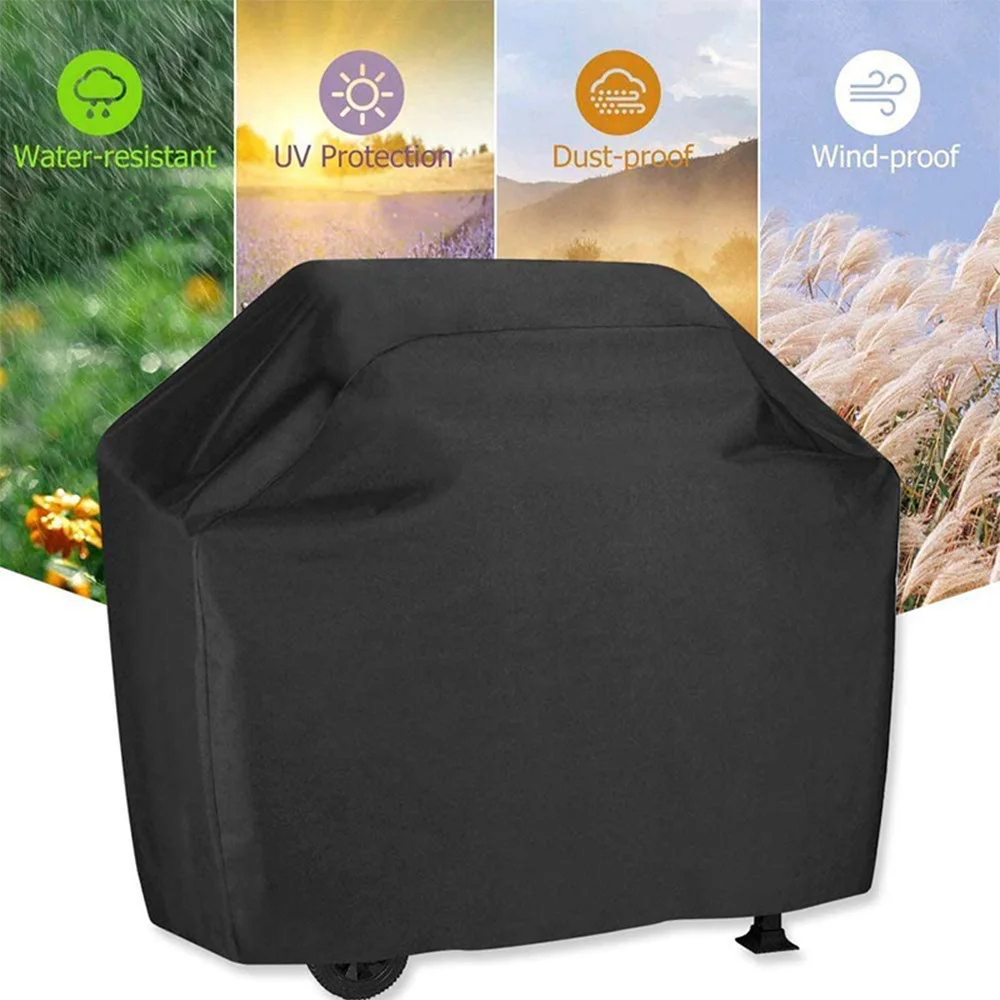 210D Oxford Cloth Outdoor BBQ Cover Waterproof Garden Protective Oven Cover UV Resistant Heavy Duty Carbon Grill Cover