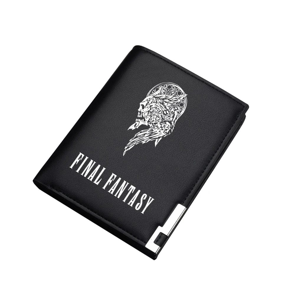 Game Final Fantasy Short Wallets Long Coins Purses Unisex Money Bags Cartoon ID Card Holders Pu Leather Gifts Change Pockets