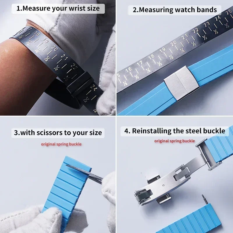 تصميم جديد دايتونا الغواصة CTS فلوروروبر حزام ساعة اليد 20 مللي متر الإفراج السريع الربيع نشر مشبك المشبك FKM أشرطة ساعات اليد