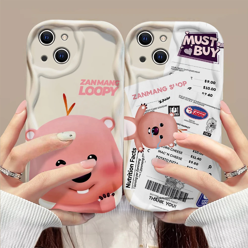 Cartoon Loopy Korea Hot Doll 3D Wave Case For iPhone 15 14 13 12 11 Pro Max Mini X XR XSMAX 8 7 6S Plus Soft Silicone Cover