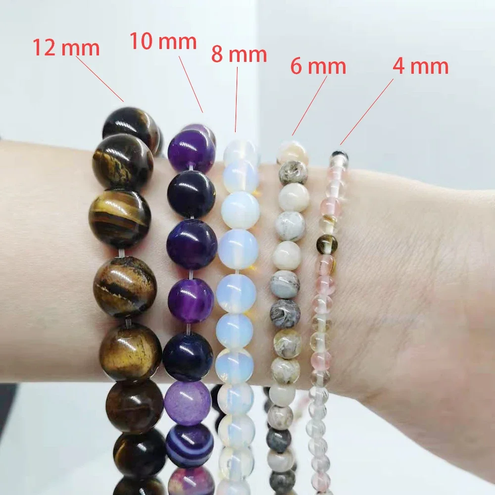 Natural Green Dragon Agates Round Loose Spacer Beads for Jewelry Making DIY Bracelet Necklace Accessories 6 8 10MM image 5