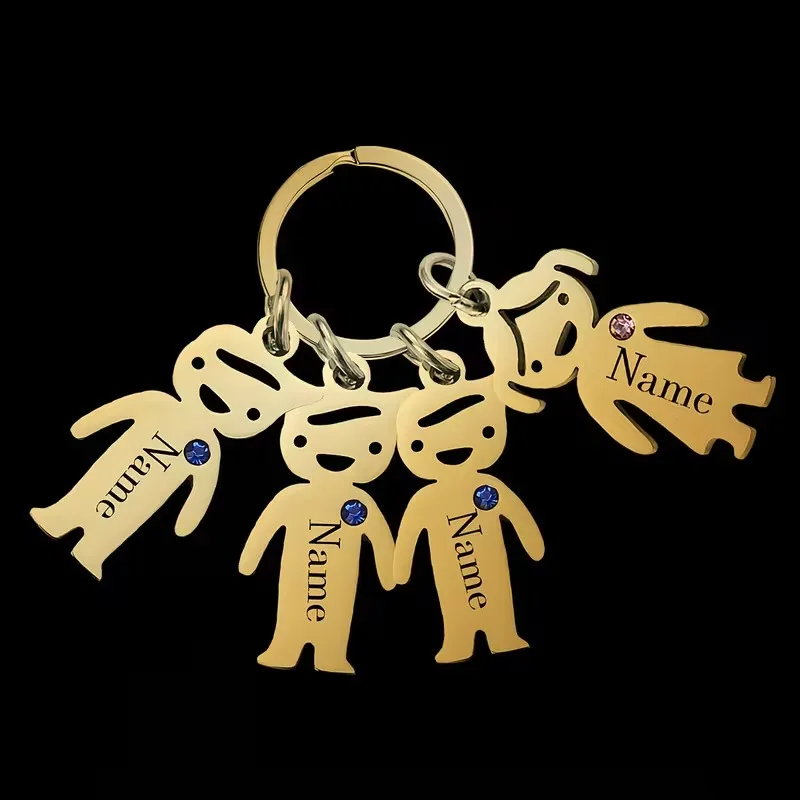 Personalized Birthstone Keychain, Customizable Gift