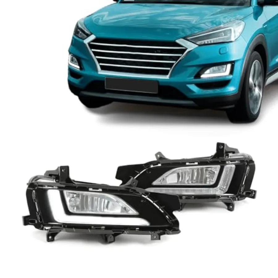

Противотуманные фары, совместимые с Hyundai Tucson LED 20192020 гг., дневные ходовые огни, передний бампер, противотуманные фары со стороны водителя и пассажира