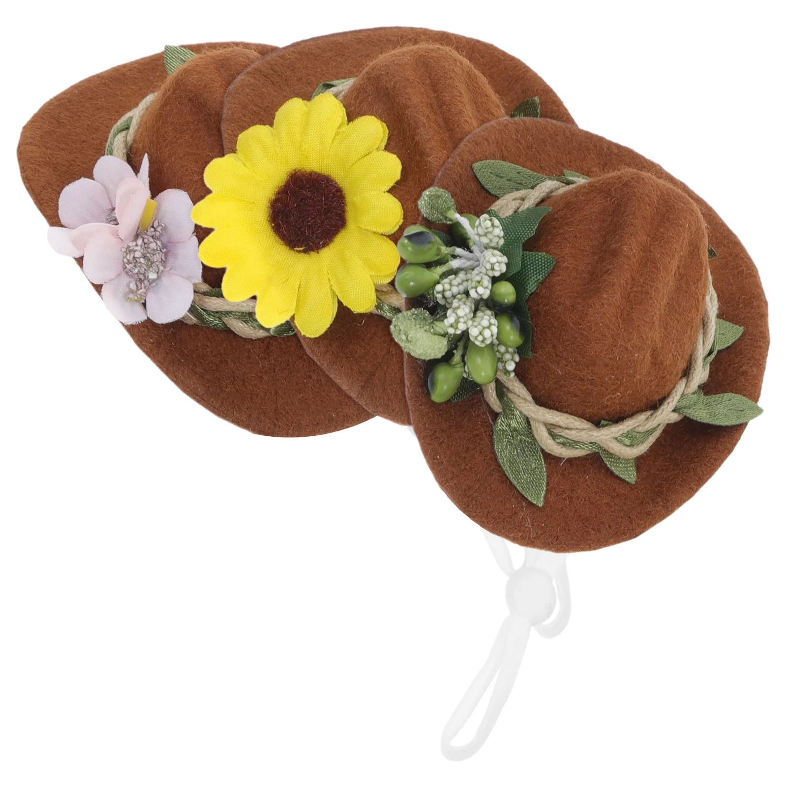 

3Pcs Mini Cowboy Hat Bottle Toppers Creative Western Party Decor Miniature Bottle Caps Cowboy Hat Decorations Mini Hats