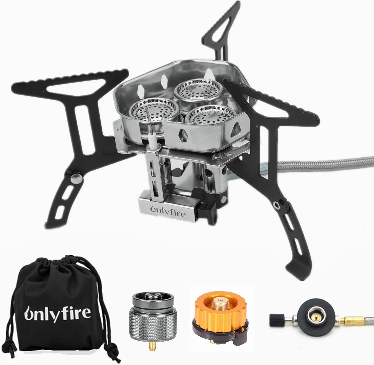 

Портативная газовая плита для кемпинга мощностью 6800 Вт, мини-складная пропановая плита с сумкой для переноски для пеших прогулок, пикников и экстренного использования