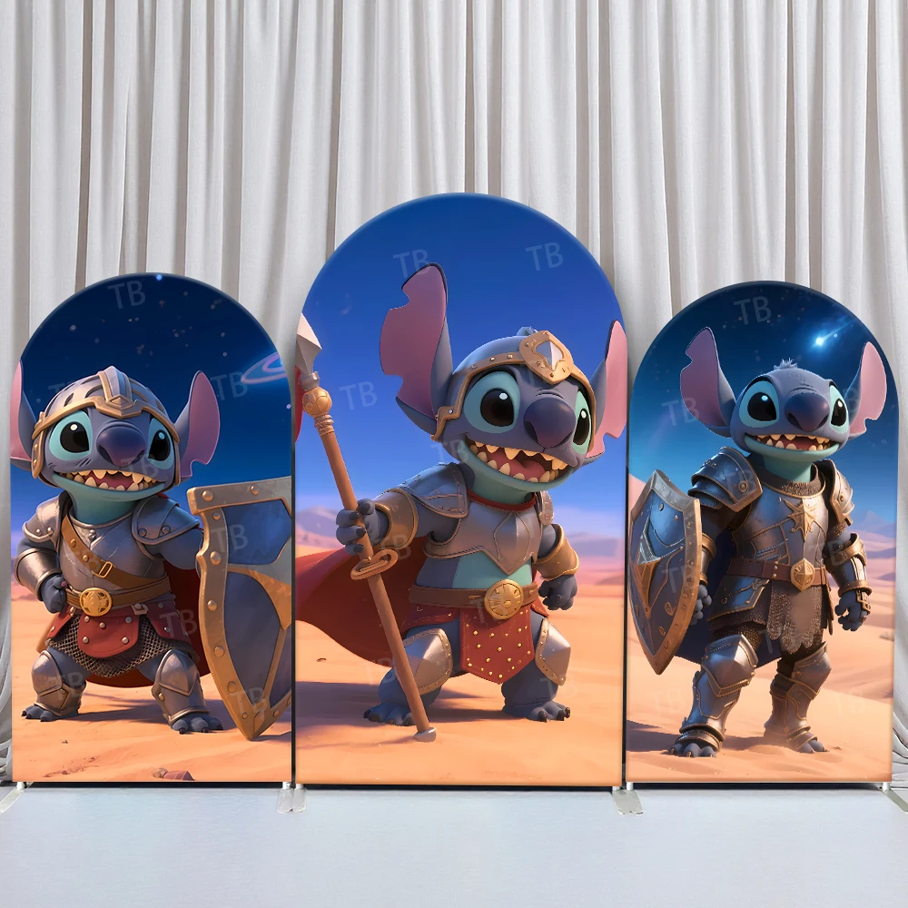 

TB Disney Stitch Theme Arch Backdrop Cover for Kids Birthday Baby Shower Party Decor Elastic Fabric Background Wall Supplies
