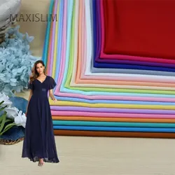 Tissu en mousseline de soie de haute qualité, 23 couleurs, pour bricolage, couture de chemise, robe, vêtements pour femmes à la mode, large; 125CM