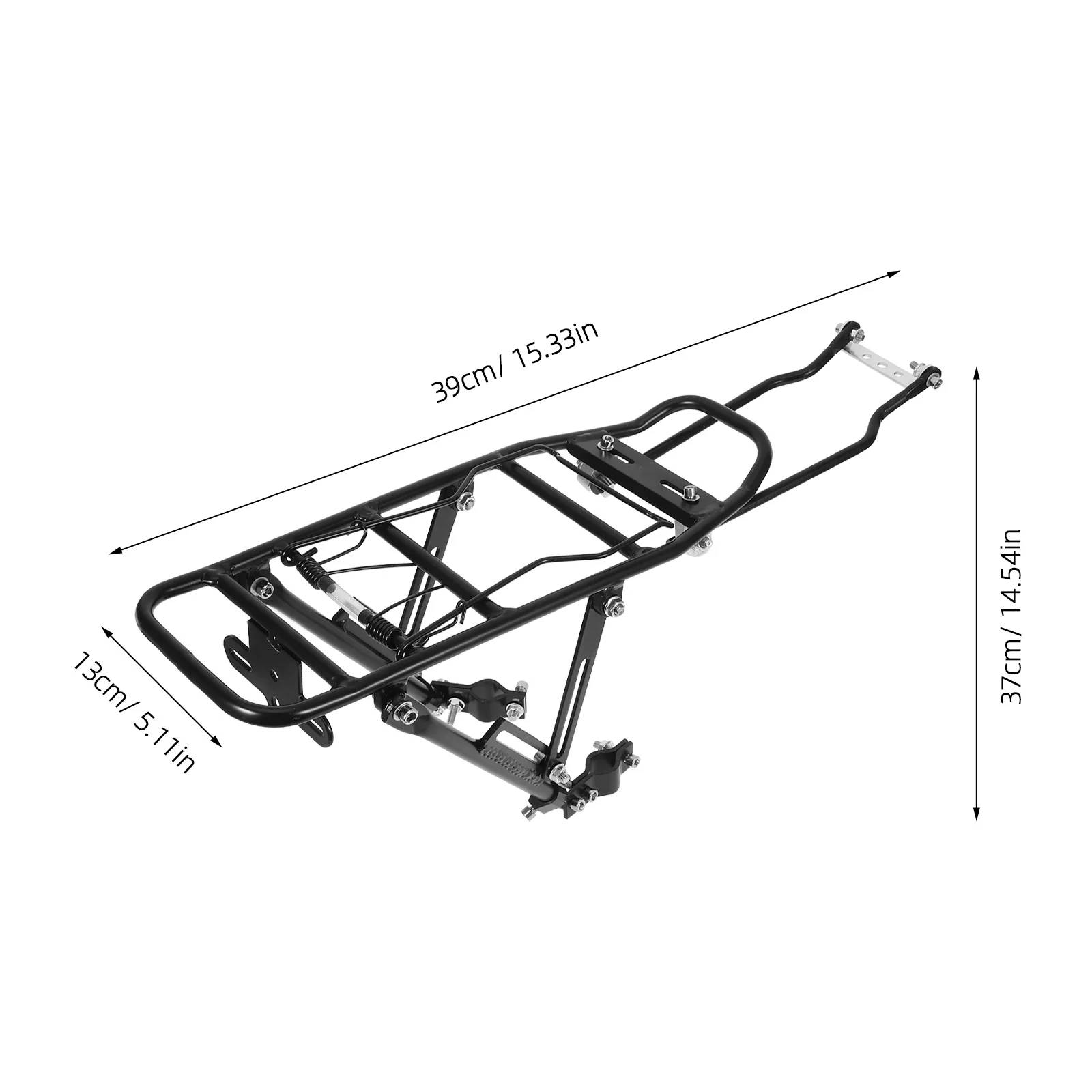 Aluminiowy bagażnik tylny z regulacją, praktyczny uchwyt na rower, odpowiedni do składanych rowerów górskich, odporny na zużycie.