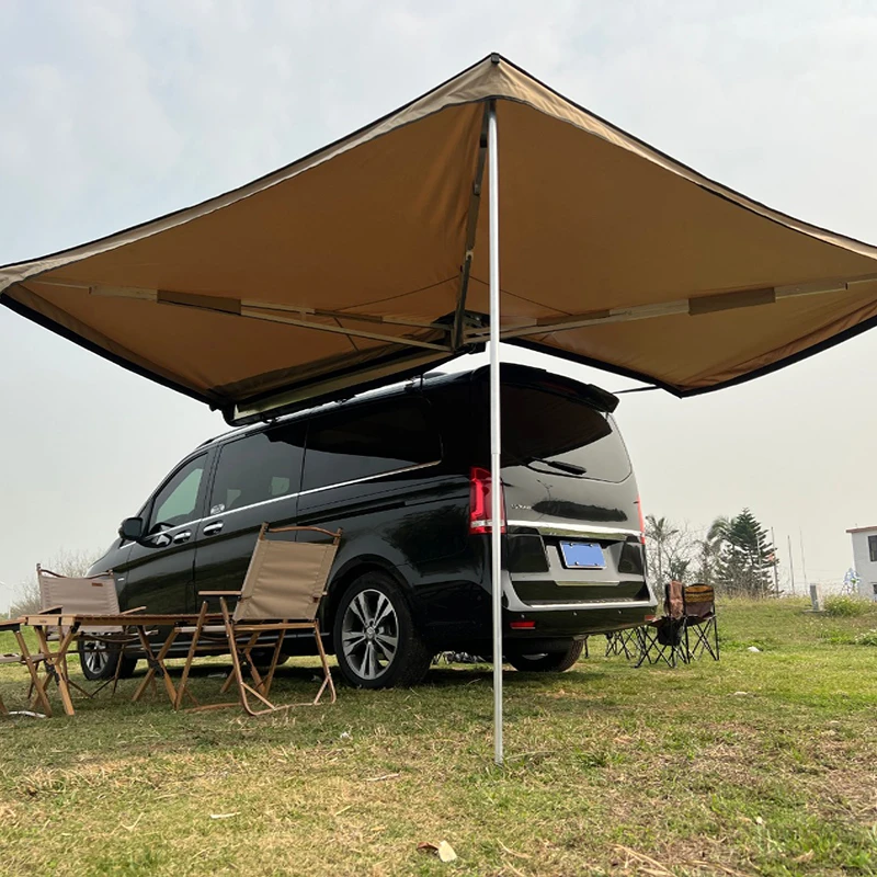 

Freestanding car side foxwing awning 270 degree awning waterproof 4X4 outdoor roof top tent