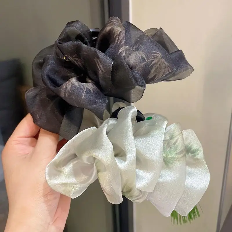 

Retro Ink Painting Seersucker Hair Clip for Woman Elegant Shark Clip Fashion Girl Hair Clamp Hair accessories