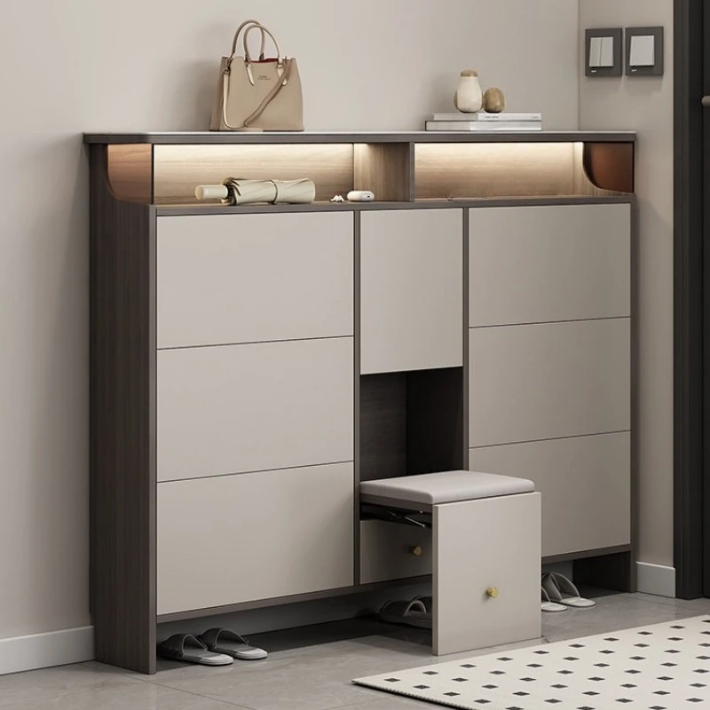 Ultra-thin multifunctional shoe cabinet indoor minimalist modern wall-backed shoe organizer space saving zapateras furniture