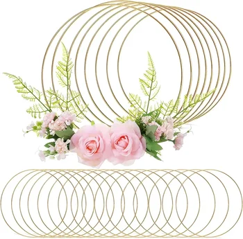 1/10pcs Metalen Bloemen Hoepel Goud Voor Ambachten Feestdecoratie Metalen Dream Catcher Ring voor Macrame 10cm 15cm 20cm 25cm 30cm