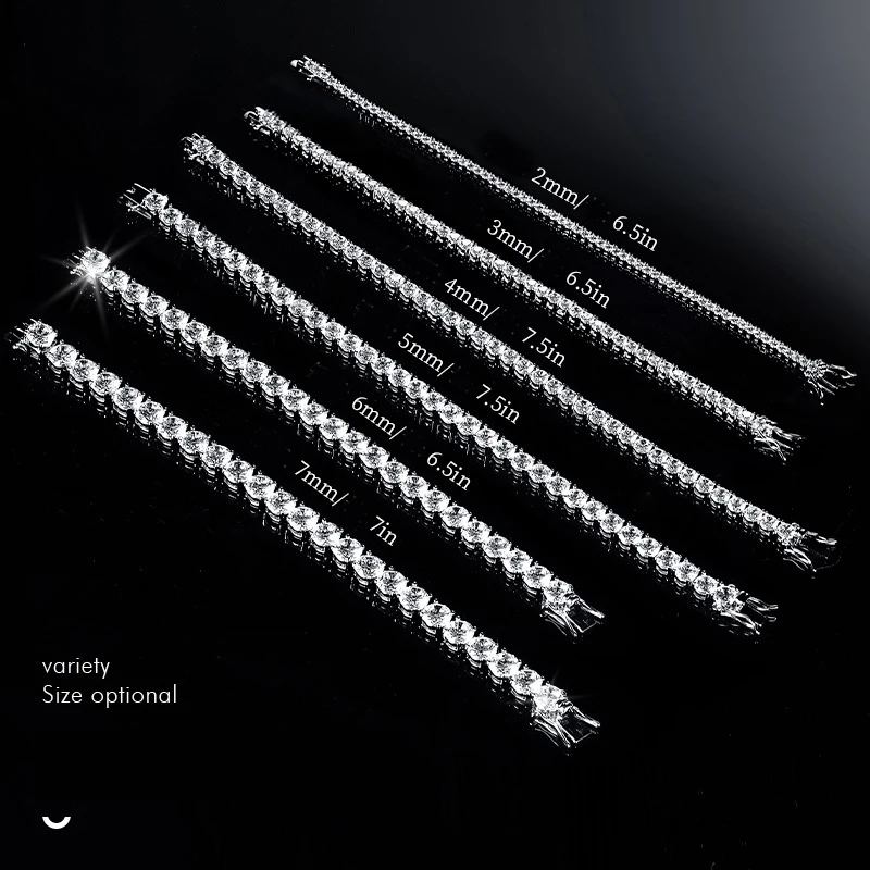 مذهل كامل مويسانيتي الماس تنس سلاسل سوار لامعة s925 الفضة جميع مويسانيتي لوحة 18 كيلو اليد سلسلة غرامة مجوهرات GRA