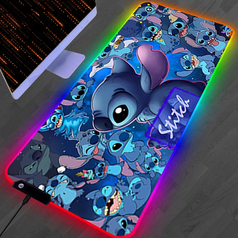 

RGB LED Mouse Pad Computer Gamer PC Accessories HD Mousepad Rubber S-stitch Extended Pad Non Slip Desk Mat Laptop Keyboard Pad