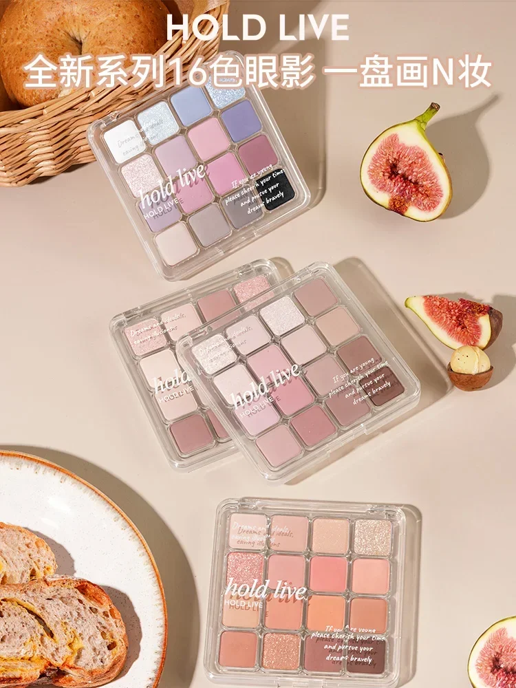 HOLD LIVE-paleta de sombras de ojos a cuadros, 16 colores, rosa, marrón, melón de honeydew, nuevo color, sombra de ojos mate, rubor de brillo nacarado