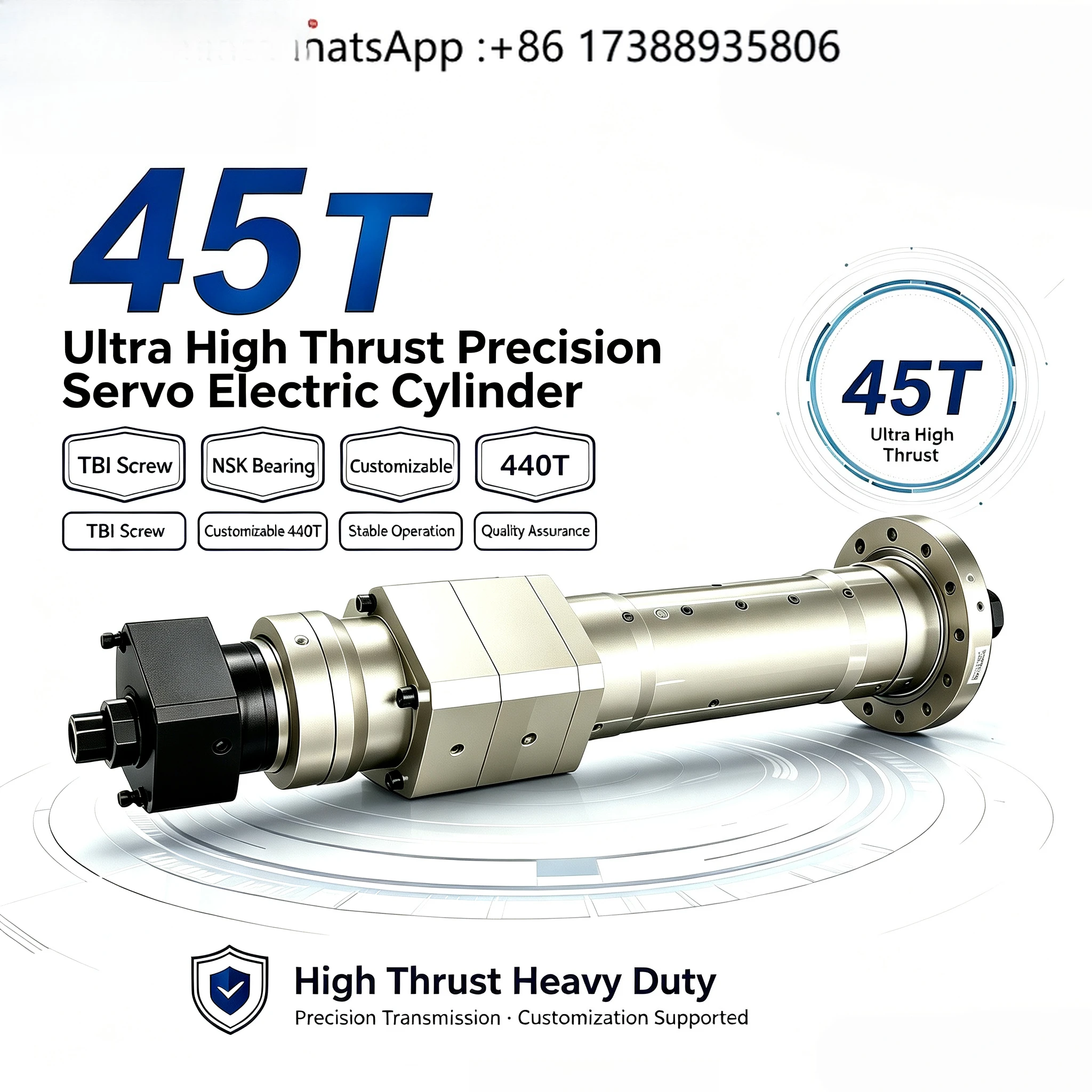 LDC180 500mm Stroke Heavy Duty Electric Cylinder 50T Load Iron Barrel Bearing Heavy Equipment and Construction Machinery