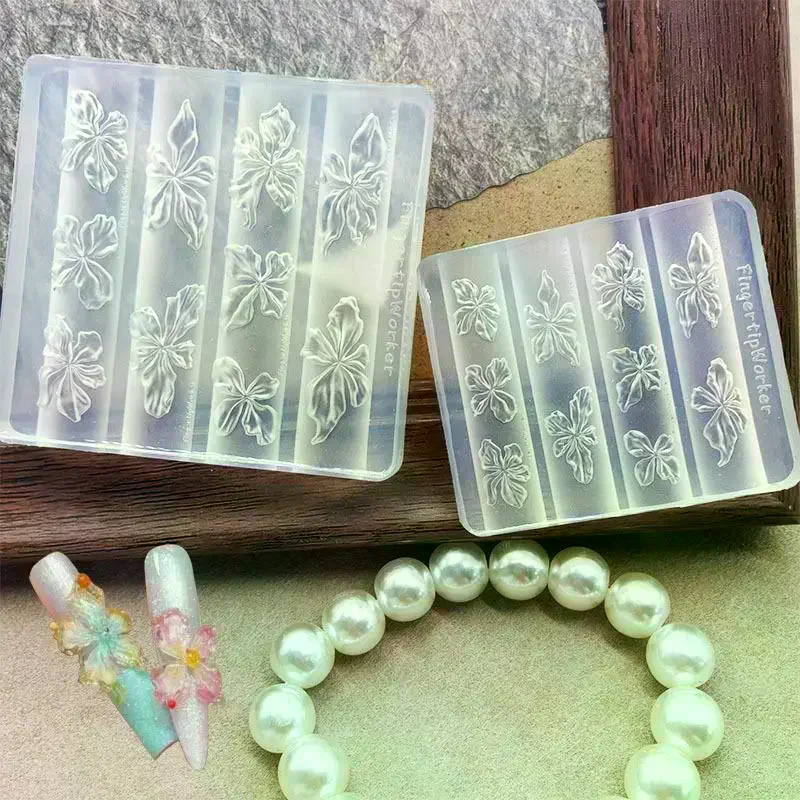 /JCS/3D Stereo Flower Nail Silicone Mold Flexible Transparent Resin Casting Mould DIY Nail Art Decoration Handmade Craft 1Pcs