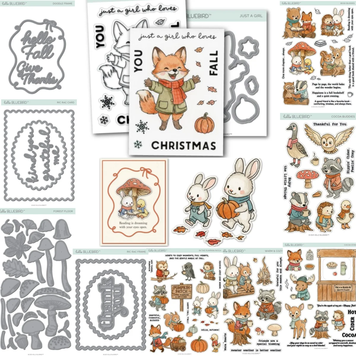 

2025 Autumn Forest Pumpkin Clear Stamps and Metal Cutting Dies DIY Scrapbook Diary Decoration Embossing Cut Template Make Card