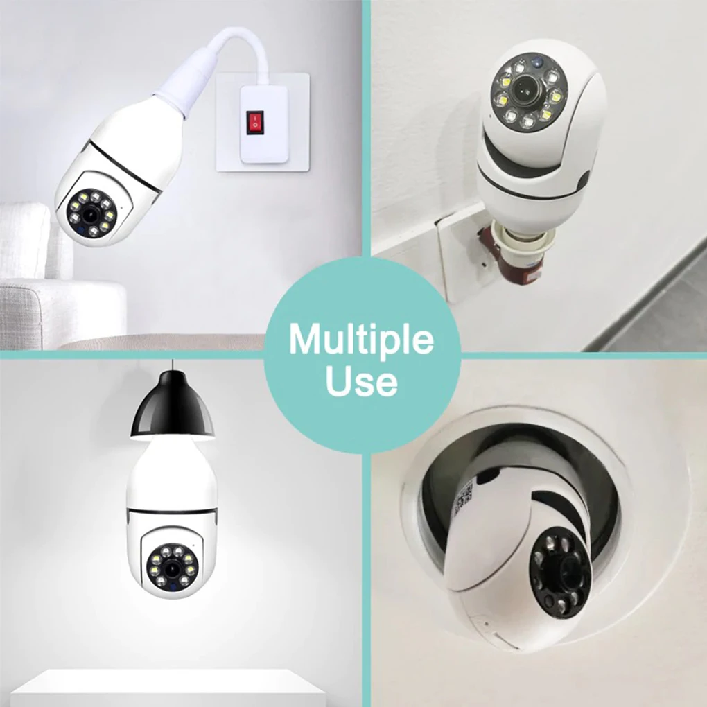 E27 Bulb Surveillance Camera Night Vision Full Color Automatic Human Tracking 4xDigital Zoom 1080P Video Indoor Security Monitor