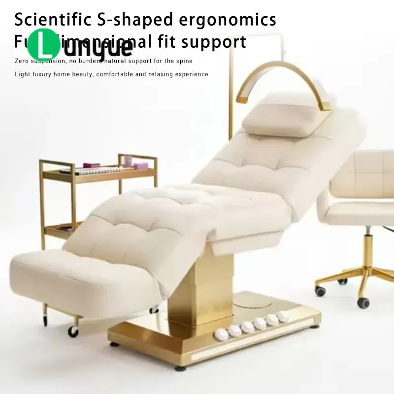 Modern Black Electric Massage Bed 3 Motor Adjustable Base Beauty Treatment Medical Spa Furniture for Clinic Hospital