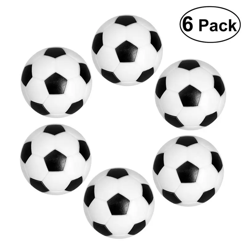 Hot 6Pcs 32Mm Zwart Wit Socer Bal Voor Entertainment Flexibele Opgeleid Ontspannen Kids Kleine Socer Bal Mini Tafel voetbal Ballen