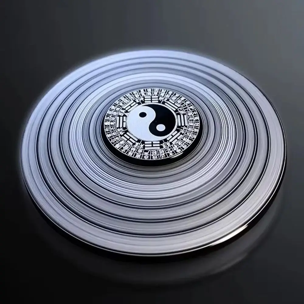 Gyroscope portatif Tai Chi doigt Gyro Bagua modèle en alliage d'aluminium doigt Spinner rotatif rétro Fidget Spinner école