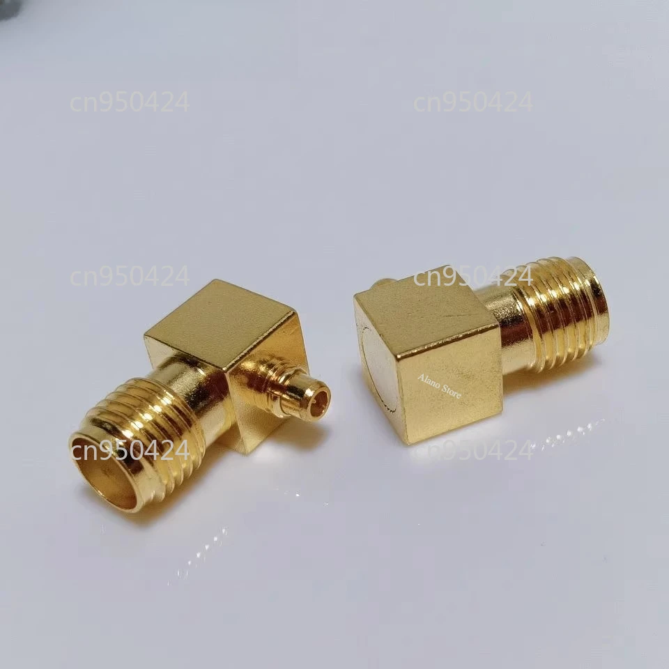 RF Coaxial Connector MMCX-SMA-JKW - MMCX Male (Right-Angle) to SMA Female Adapter  2pcs