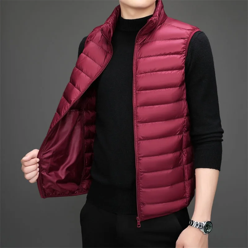 

Мужской легкий хлопковый жилет, зимняя новая модная утолщенная куртка без рукавов, повседневная модная куртка большого размера