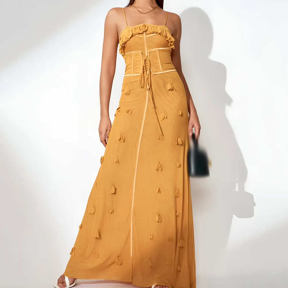 

Customized A-Line Evening Dresses Floor-Length V-neck Sleeveless Prom Gown Simple Fashion Draped Backless Lace-Up Party Gown