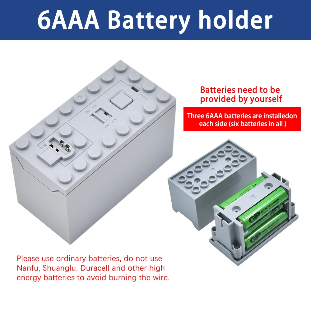 Keyestudio  88000 6 AAA Battery & 8881 9V AA Battery Holder Box Compatible With LEGO  Multi Power Functions Tool Lego Blocks