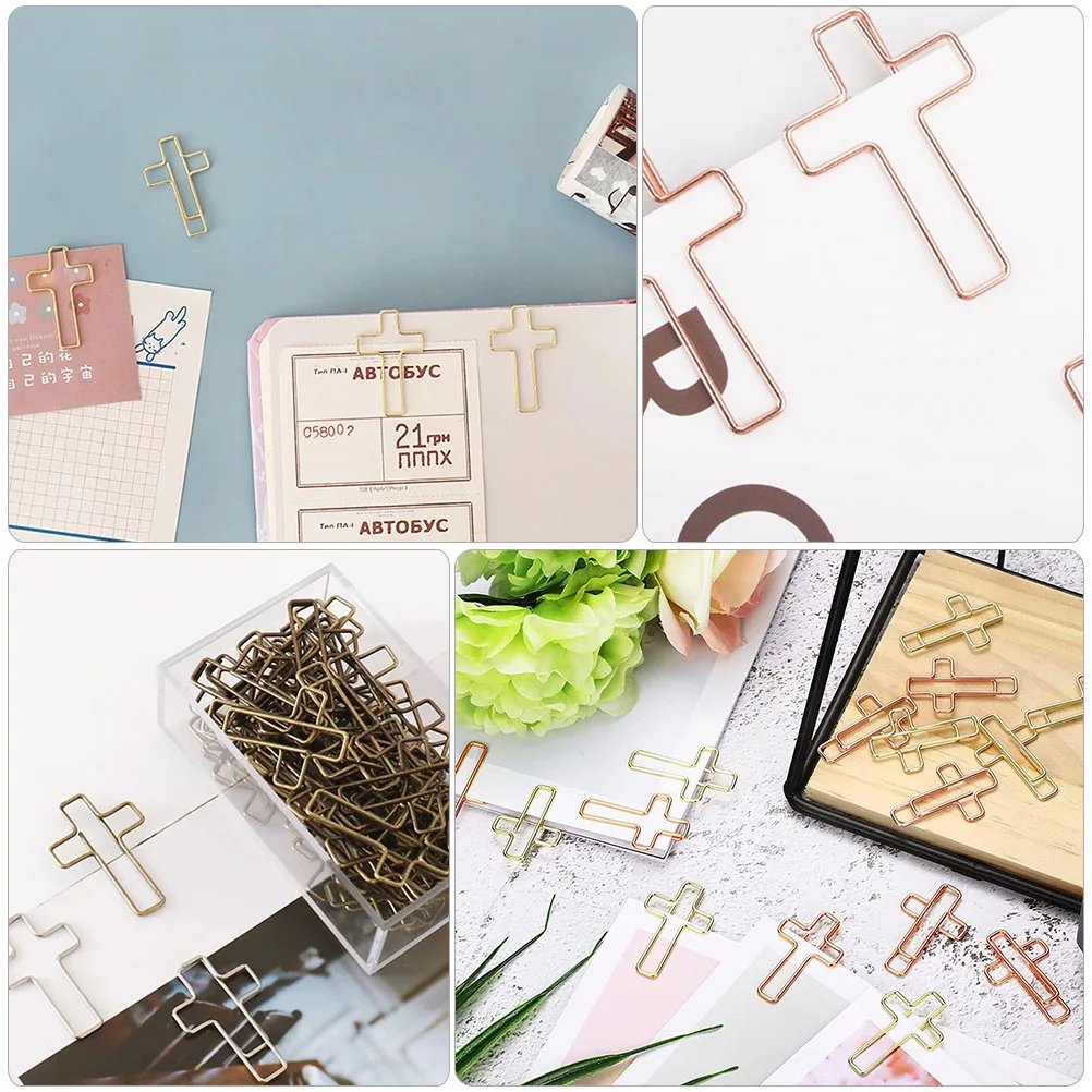 

40 Pcs Bible Paper Clip Paperclip Cross Book Clips for School Supplies Fancy Paperclips Jumbo