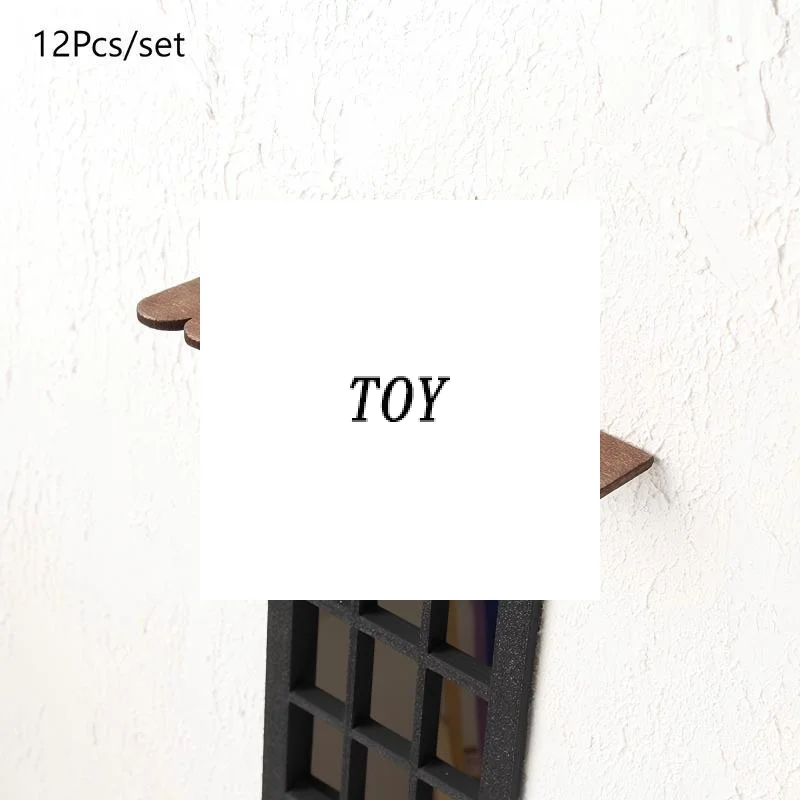 12Pcs Dollhouse Wooden Roof Tiles Shingles Eaves Model Dollhouse Micro Construction Props Dolls House Pretend Play Toys