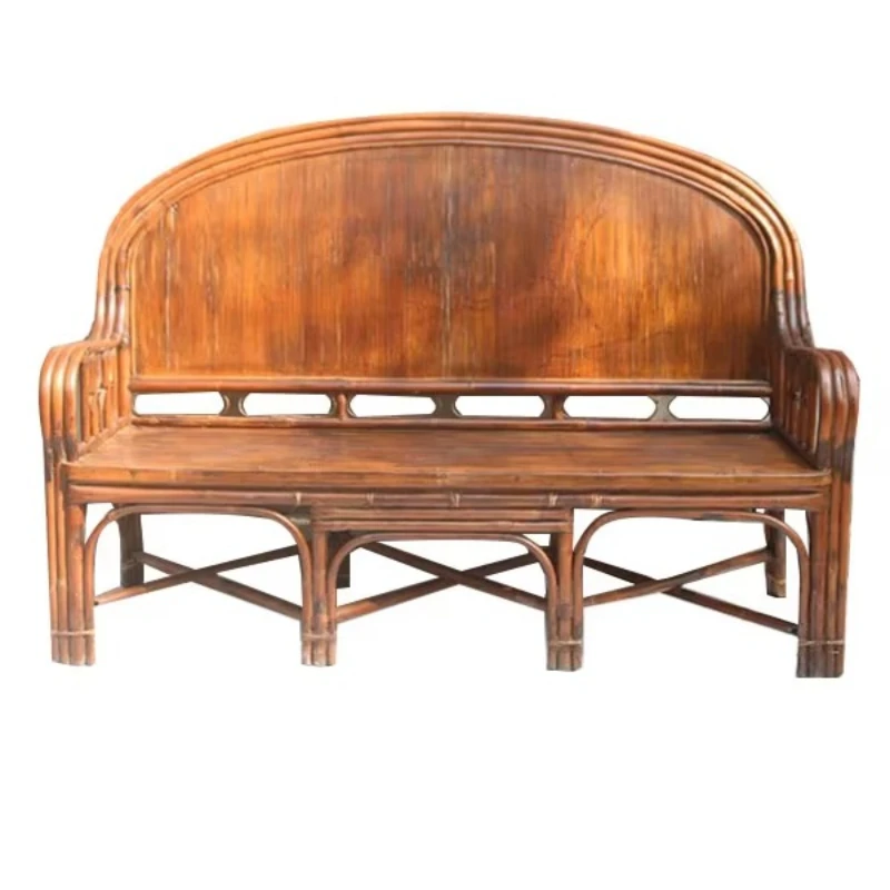 

Chinese antique original bamboo outdoor garden bench chair storage bench seat