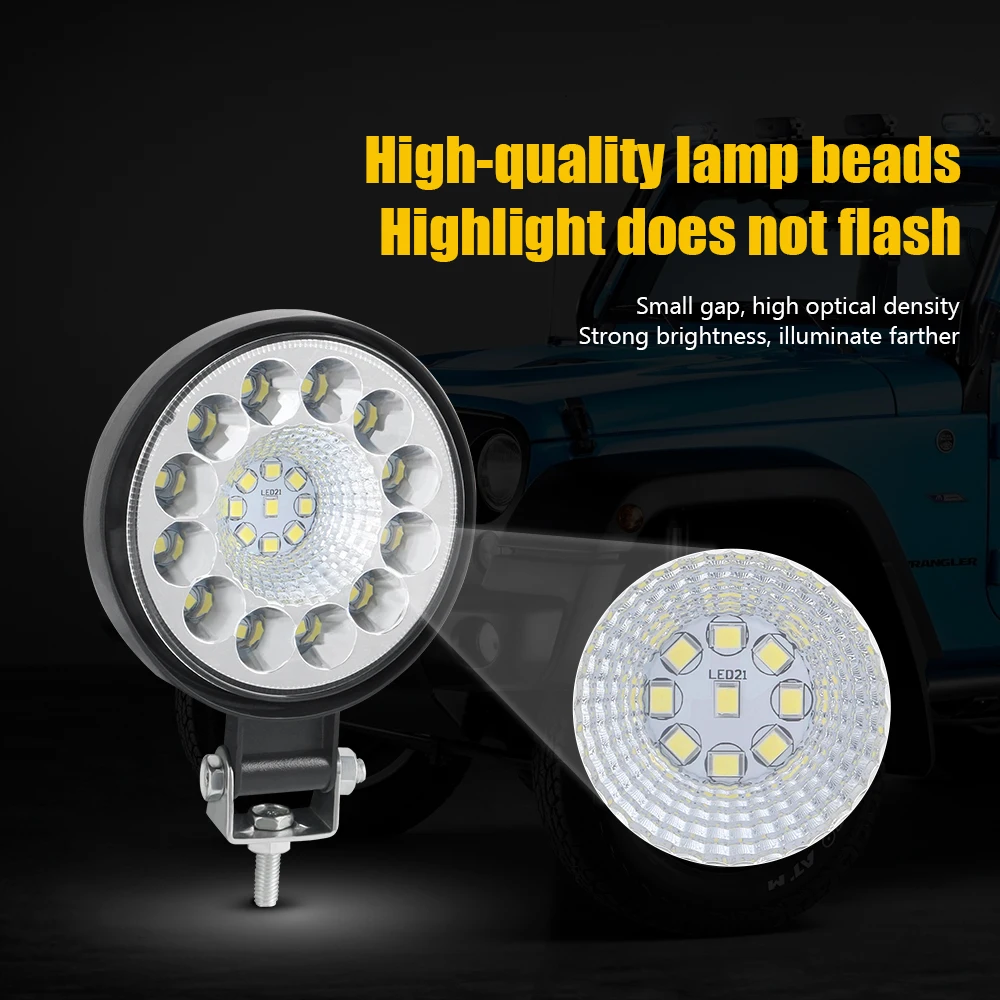 Guadsun Led Work Light 63W 96W Light Bar 12V 24V Mini Square Round Spotlight Headlamp For Car Offroad Truck 4X4 Tractor SUV ATV