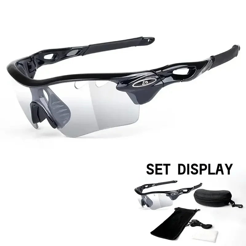 Photochromic Bicycle Glasses, Sport Bike Sunglasses, Running, Fishing, Outdoor Cycling Goggle