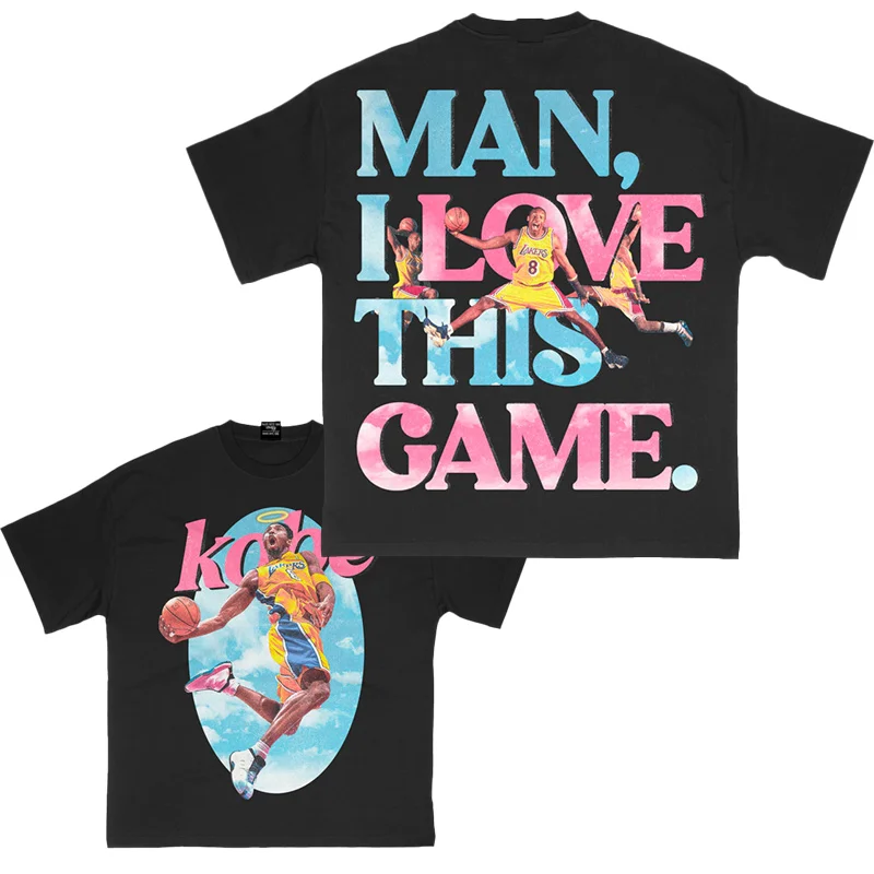 Kobe Bryant Commemorative Shirt Men's Summer Cotton T-Shirt Oversized Kobe Graphic Print Women's Sports Crew Neck Streetwear