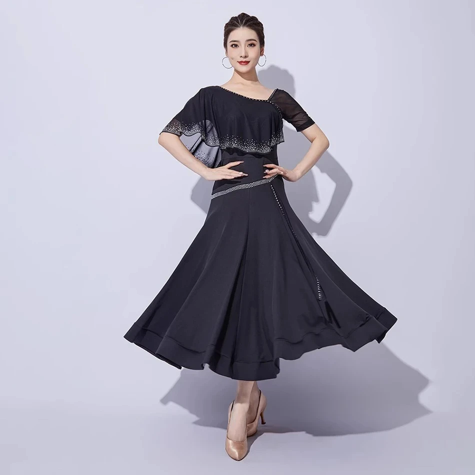 

2024 New Lotus Design Short Sleeve Ballroom Dance Dress Female Latino Dancing Cloth Belly Tango Performance Costume