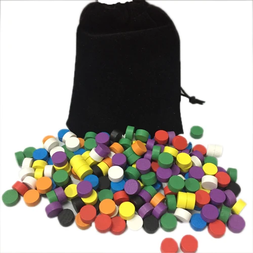 100 Uds con bolsa diámetro del disco 10*5MM 8 colores peón piezas de juego de madera colorido peón/échecs para juego de mesa/juegos educativos