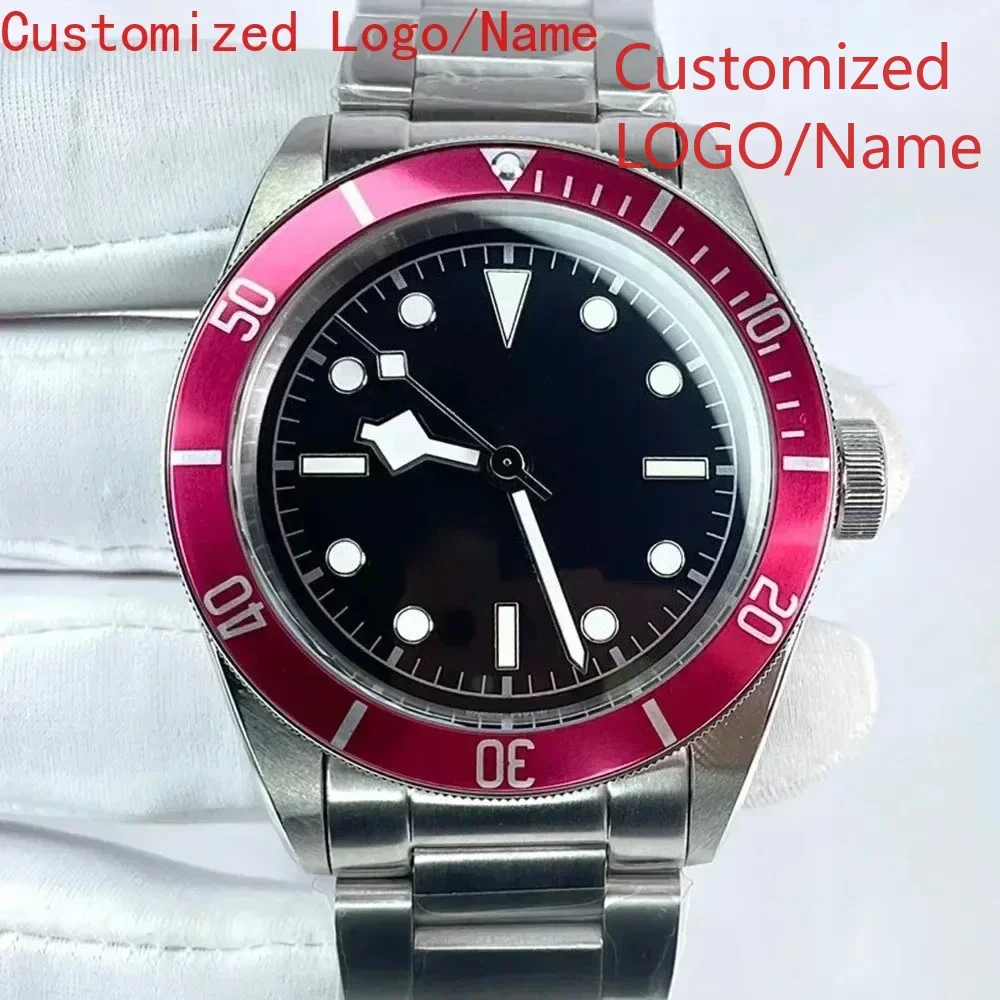 Роскошные автоматические механические часы для мужчин, браслет из нержавеющей стали, черный керамический безель, наручные часы по индивидуальному заказу