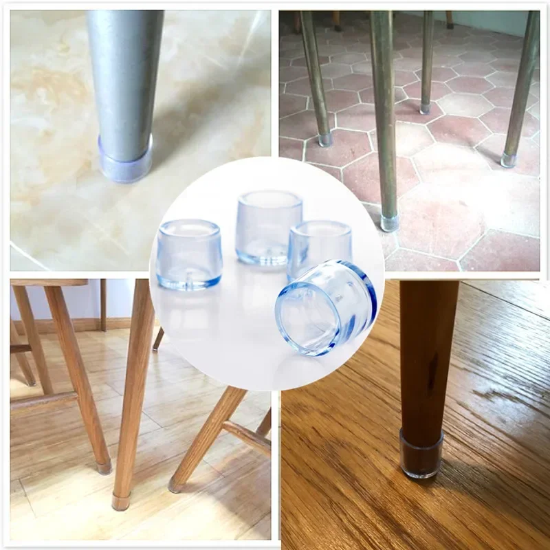 Round Silent Thickened Table and Chair Leg Cover Table Leg Silicone Protector Stool Leg Cover Furniture Leg Cushion Squares