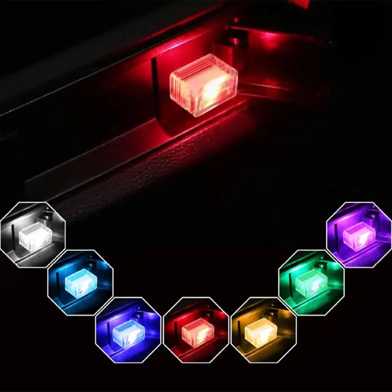 1pcs USB Car Interior Ambient Atmosphere Light Multicolor LED Lights Auto Reading Lamp Decorations auto Interior Accessories