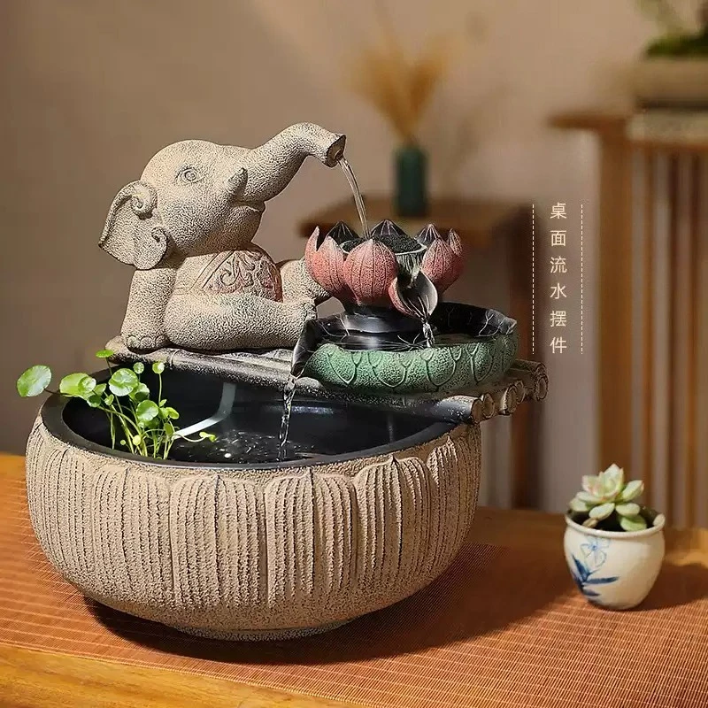 Mini Recirculating Water Fountain Oriental Style Indoor Landscape Decor For Home Office