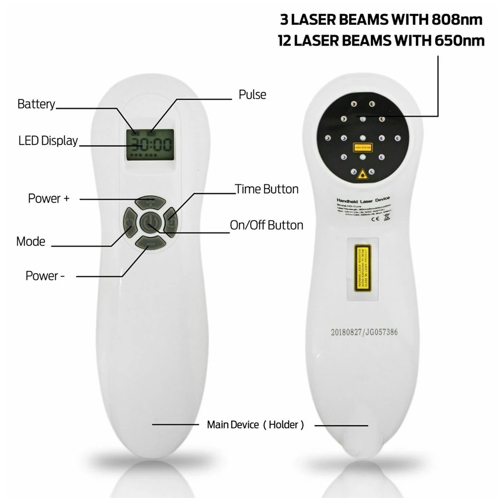 Soft Cold Laser Injury Pain Management Therapy for Arthritis Wound Healing Laser Pain Relief 808nm and 650nm Sciatica Heel Spurs