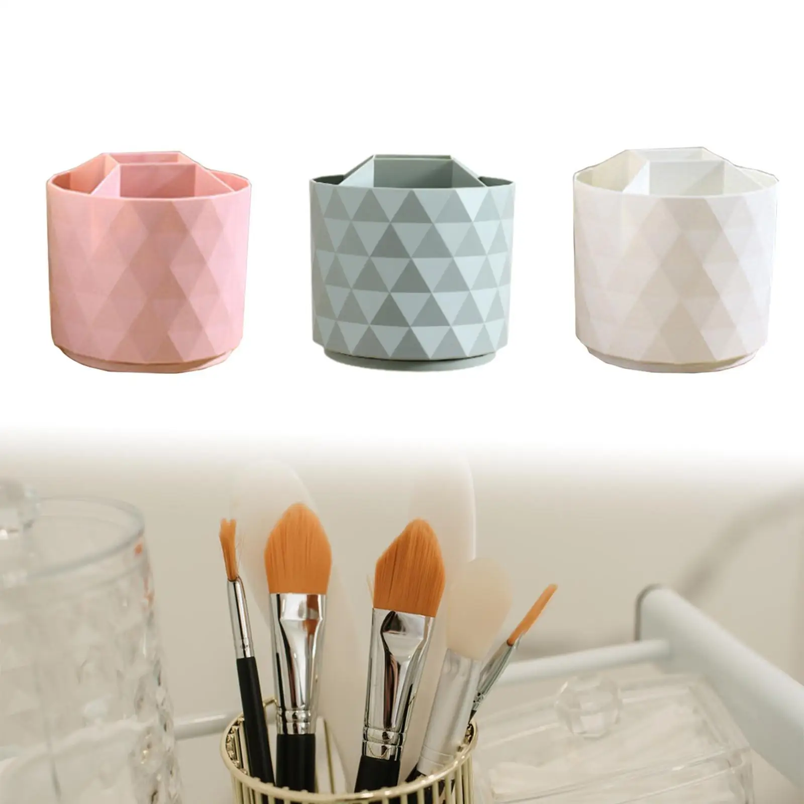 360 الدورية فرشاة للمكياج حامل حامل قلم مكتب صندوق تخزين فرشاة للمكياج حامل لمكتب النوم مكافحة الحمام خلع الملابس الجدول #4