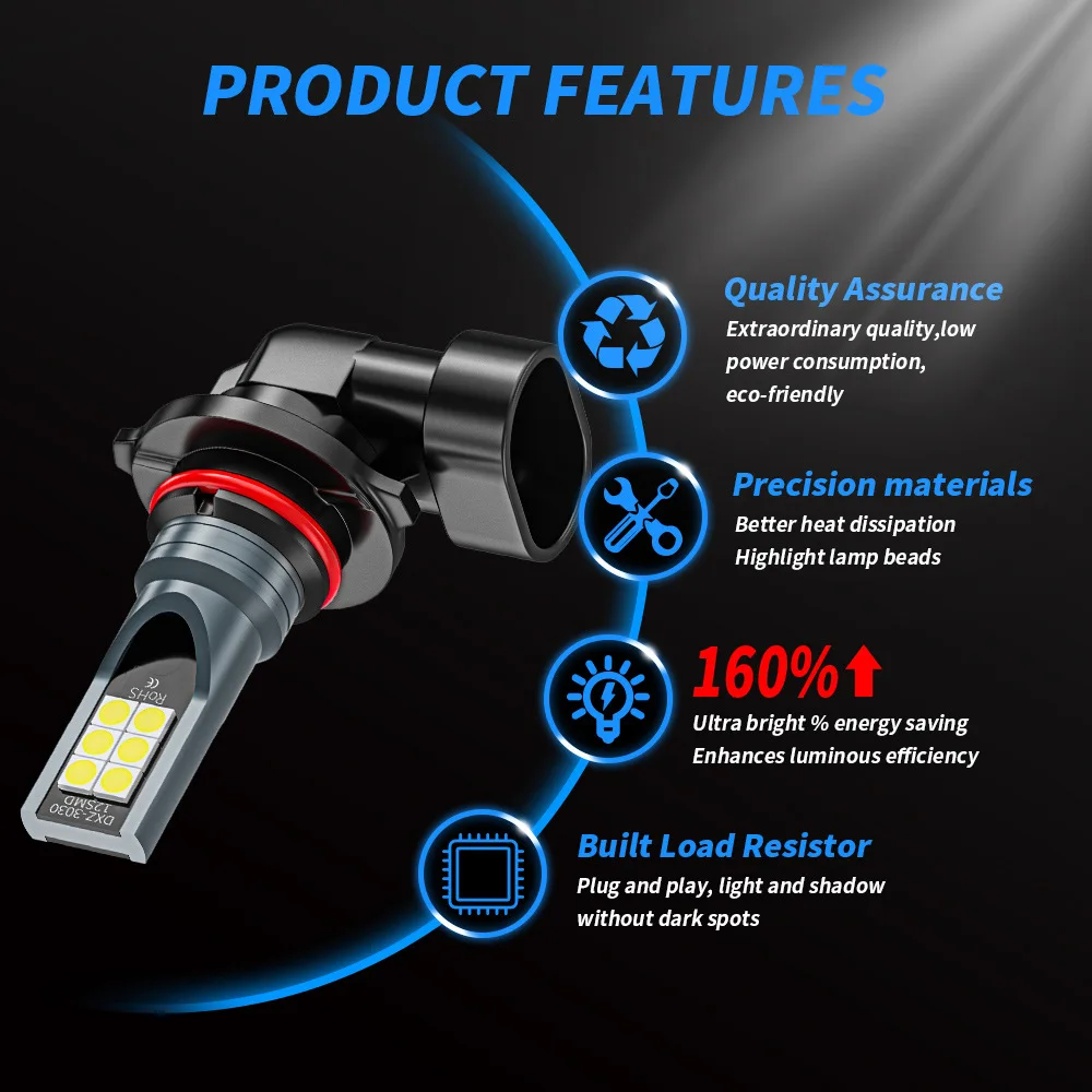 2 stücke H8 H16 JP Led H11 9005 HB3 9006 HB4 3030 12SMD Auto LED Nebel Licht Lampen 6000K weiß Auto Lampe Tagfahrlicht 1500LM