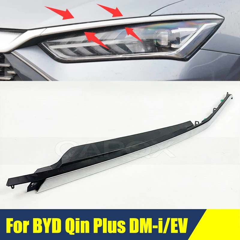 

Накладка на переднюю фару для BYD Qin Plus DM-i/EV, декоративная полоса из АБС-пластика, хром