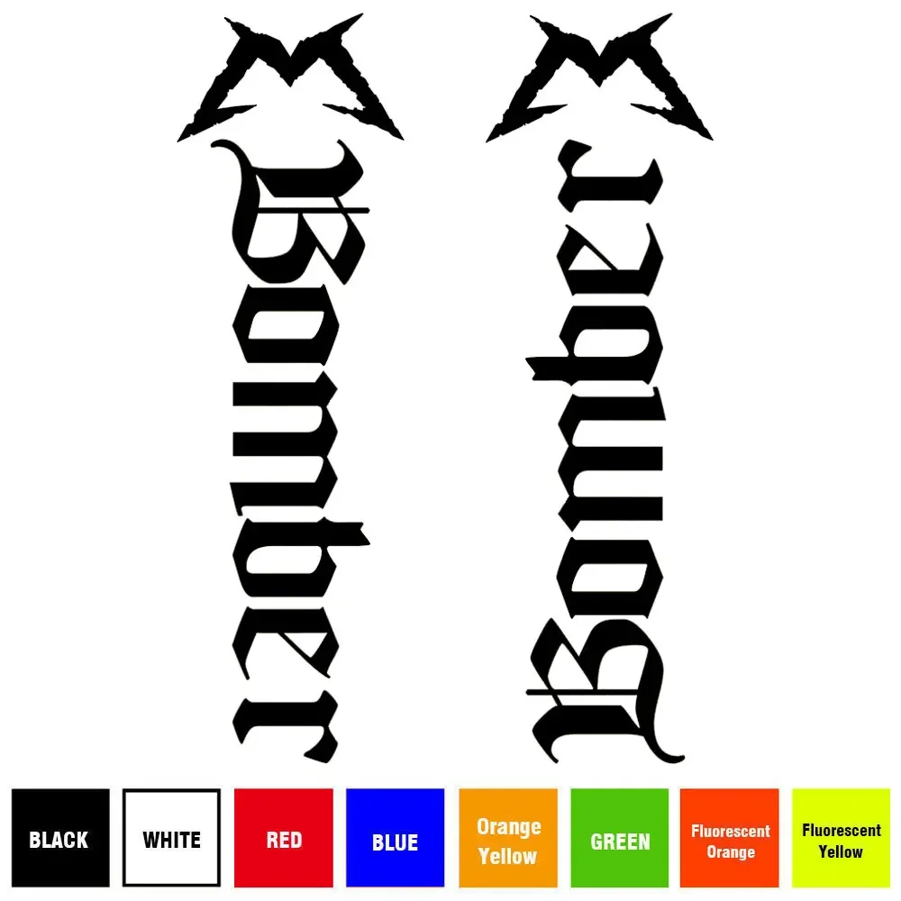 For Marzocchi Bomber Gothic Style Bike Fork / Suspension Graphic Decals/Stickers (Choose Colors)