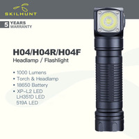 Skilhunt H04/H04R/H04F 2 in 1 Headlamp/Flashlight, 1000 Lumens,18650 Battery, Cool/Neutral White&High CRI, Magnetic Rechargeable