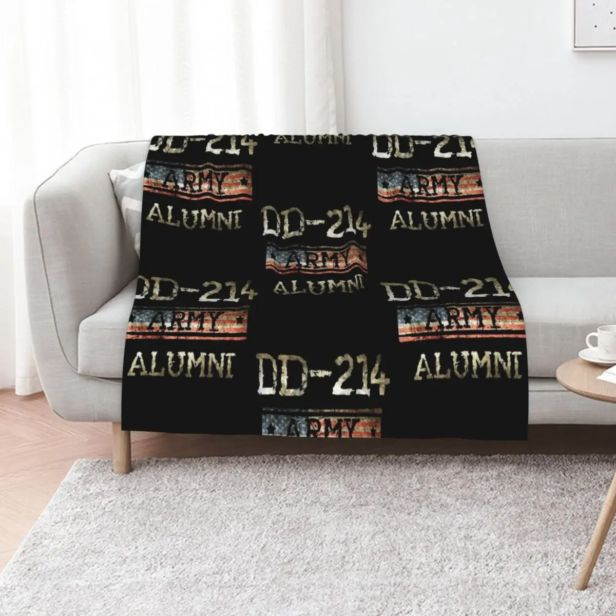

DD 214 Army Alumni American Flag Throw Blanket decorative Thermal Sleeping Bag Furrys Blankets