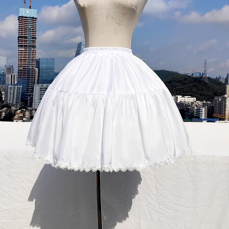 cosplay spring and summer cool fishbone skirt support lolita lolita adjustable violence lining skirt soft girl half-body skirt